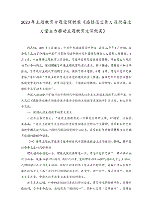 （2篇）2023年主题教育专题党课教案《感悟思想伟力凝聚奋进力量 全力推动主题教育走深做实》.docx
