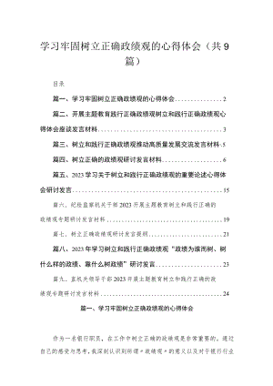 学习牢固树立正确政绩观的心得体会9篇供参考.docx