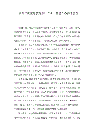 2023年开展第二批主题教育践行“四下基层”心得体会发言（5篇）.docx