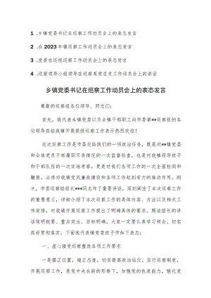 4篇：在2023年巡察工作动员会上的表态发言范文稿.docx