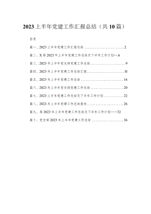 上半年党建工作汇报总结最新精选版【10篇】.docx