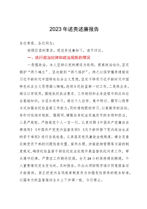 纪委书记2023年度述责述职述廉报告.docx