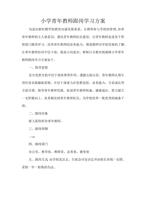 小学青年教师跟岗学习方案.docx