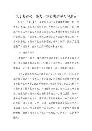 关于赴青岛、威海、烟台考察学习的报告.docx