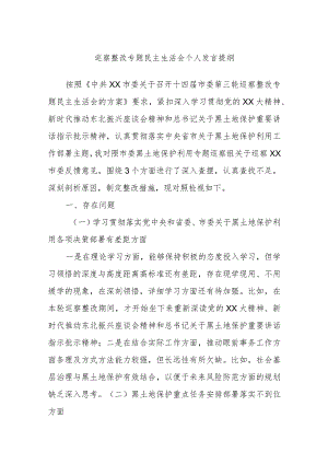 巡察整改专题民主生活会个人发言提纲.docx
