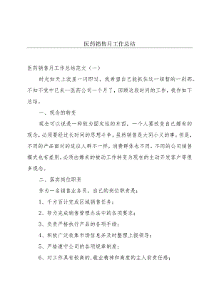 医药销售月工作总结.docx