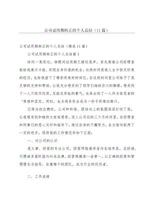 公司试用期转正的个人总结（11篇）.docx