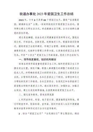 街道办事处2023年爱国卫生工作总结.docx