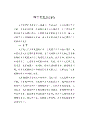 城市微更新浅析.docx