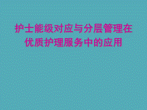 医学护士能级对应与分层管理在优质护理服务中的应用.ppt