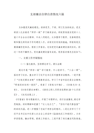 支部廉洁自律自查情况六篇.docx