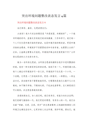 突出环境问题整改表态发言9篇.docx