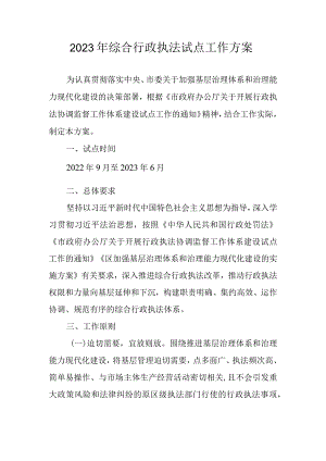 2023年综合行政执法试点工作方案.docx