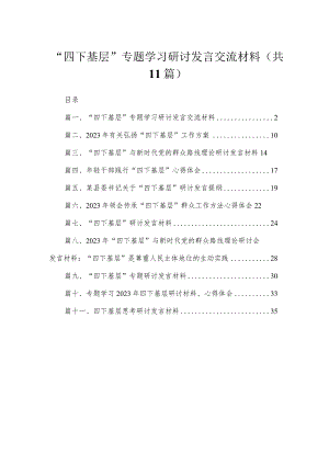 （11篇）“四下基层”专题学习研讨发言交流材料最新.docx