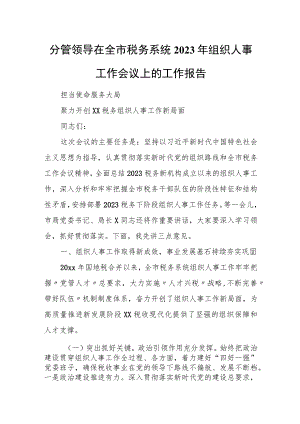 分管领导在全市税务系统2023年组织人事工作会议上的工作报告.docx