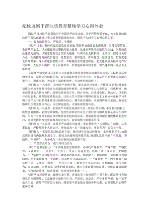 纪检监察干部队伍教育整顿学习心得体会.docx
