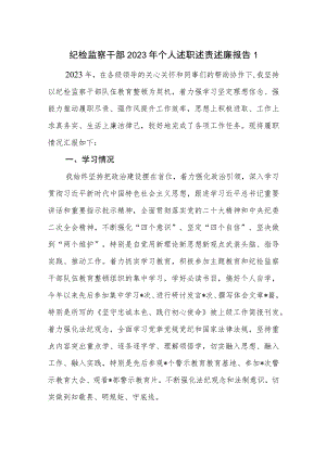 纪检监察干部纪检组长2023年度个人述职述责述廉报告2篇.docx