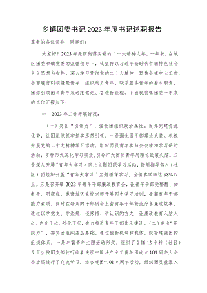 乡镇团委书记2023年度述职报告2000字.docx