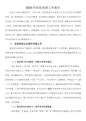 2023年医院党政工作报告.docx