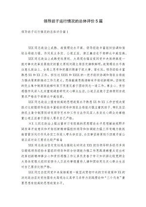 领导班子运行情况的总体评价5篇.docx