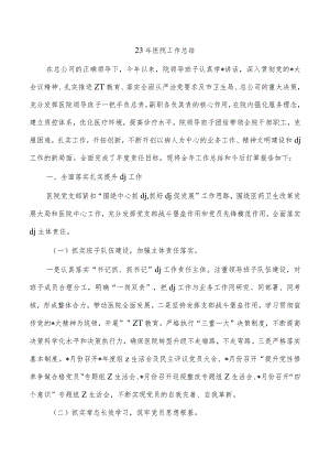 23年医院工作总结.docx