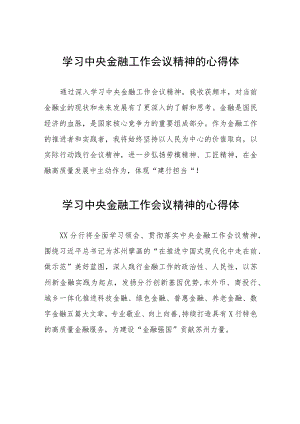 学习2023年中央金融工作会议精神的心得体会分享发言(二十八篇).docx