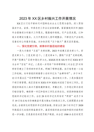 2023年区乡村振兴工作开展情况.docx