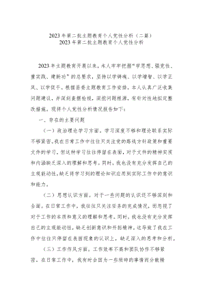 2023年第二批主题教育个人党性分析(二篇).docx
