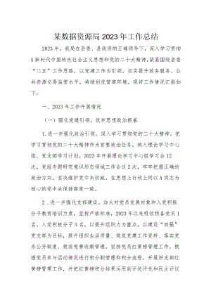 某数据资源局2023年工作总结.docx