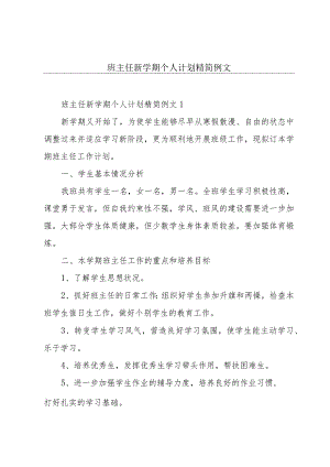 班主任新学期个人计划精简例文.docx