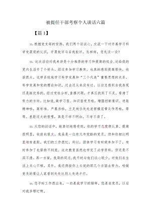 被提任干部考察个人谈话六篇.docx