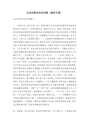 企业巡察存在的问题(通用6篇).docx