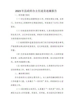 2023年县政府办主任述责述廉报告.docx