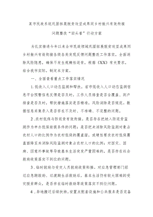 某市民政系统巩固拓展脱贫攻坚成果同乡村振兴有效衔接问题整改“回头看”行动方案.docx