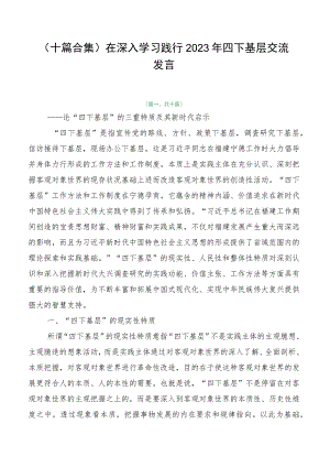（十篇合集）在深入学习践行2023年四下基层交流发言.docx