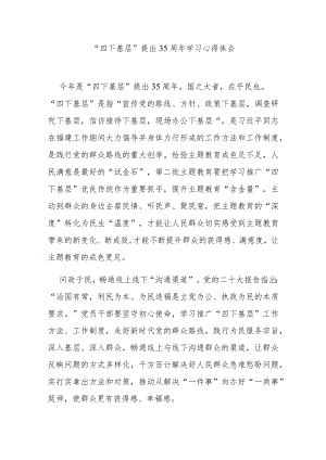 “四下基层”提出35周年学习心得体会3篇.docx