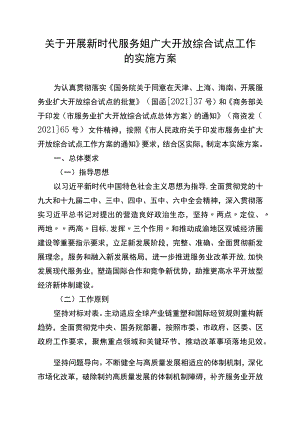 关于开展新时代服务业扩大开放综合试点工作的实施方案.docx