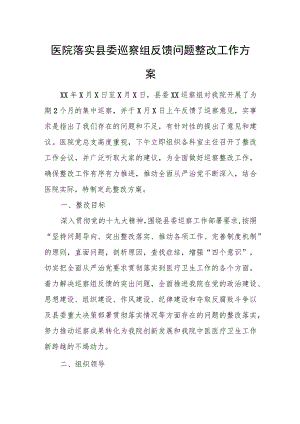 医院落实县委巡察组反馈问题整改工作方案.docx