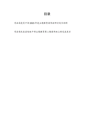 司法局党员干部局长2023年度“学思想、强党性、重实践、建新功”读书班研讨交流发言材料2篇.docx