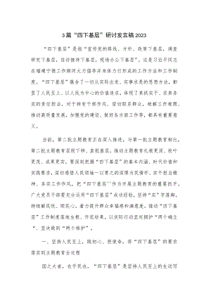 3篇“四下基层”研讨发言稿2023.docx