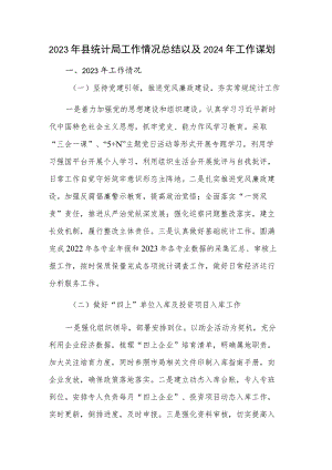 2023年县统计局工作情况总结以及2024年工作谋划.docx