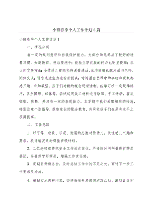 小班春季个人工作计划5篇.docx