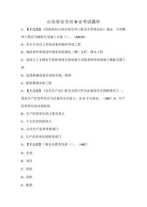 山东省安全员B证考试题库.docx