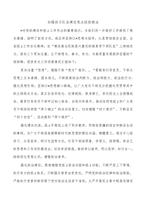 加强班子队伍建设亮点经验做法.docx