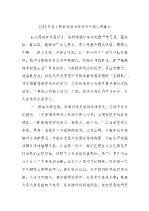 2023年度主题教育读书班领导干部心得体会材料.docx