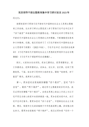 党员领导干部主题教育集中学习研讨发言2023年.docx
