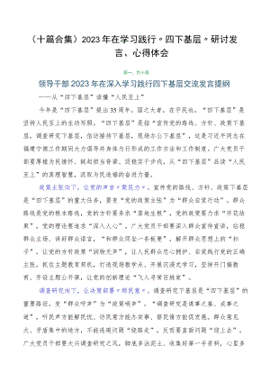 （十篇合集）2023年在学习践行“四下基层”研讨发言、心得体会.docx