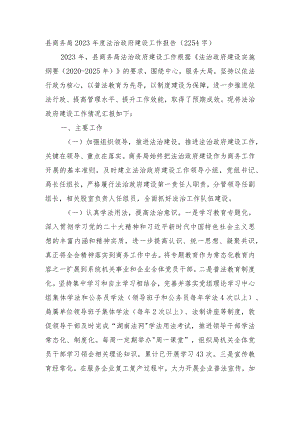 县商务局2023年度法治政府建设工作报告.docx
