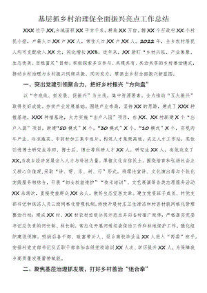 基层抓乡村治理促全面振兴亮点工作总结.docx