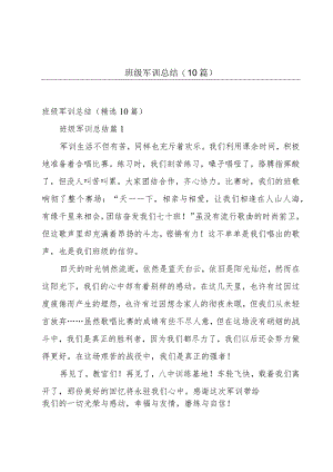 班级军训总结（10篇）.docx